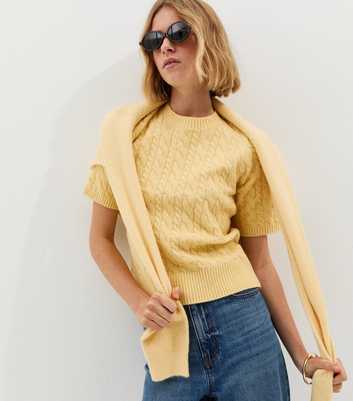 Light Yellow Cable Knit Top