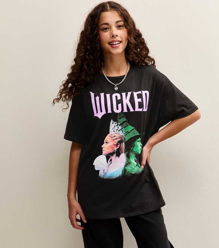 Girls Black Wicked Longline Top