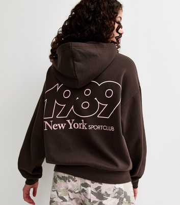 Girls Dark Brown 1989 Sports Club Hoodie