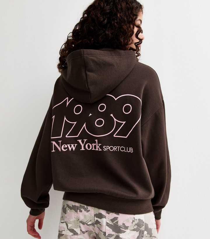 Girls Dark Brown 1989 Sports Club Hoodie