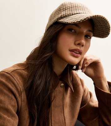 Brown Checked Cap