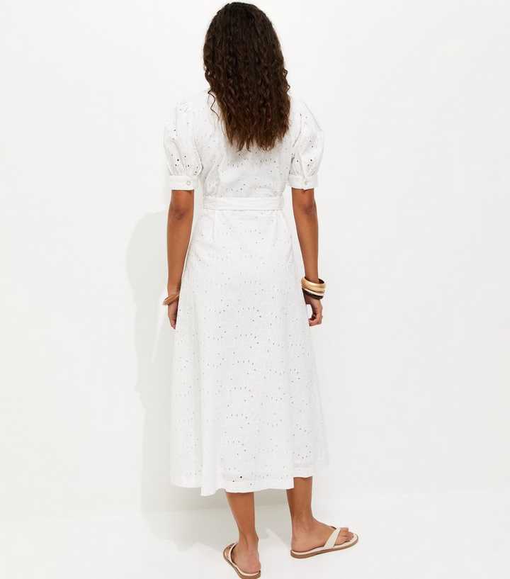 White Broderie Shirt Midi Dress | New Look White Broderie Shirt Midi Dress | New Look
