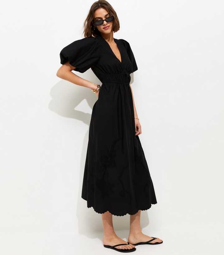 princess polly baby blue dress Black Long Cotton Midi Dress main image 0