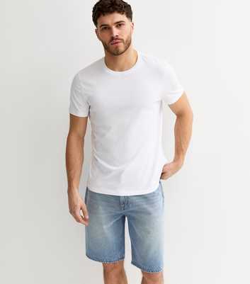 Light Blue Wash Denim Bermuda Shorts