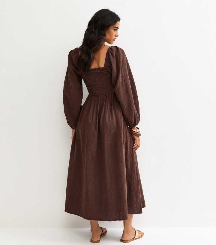 milkmaid dress brown Womens Yours Curve Brown Paisley Textured Milkmaid Dress US 10