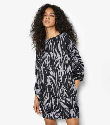 Apricot Light Grey Cocoon Turn Up Sleeve Dress