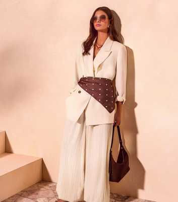 Off White Linen Blend Blazer