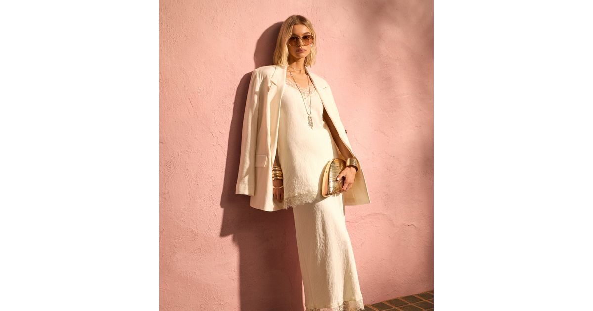 Off White Linen Blend Blazer