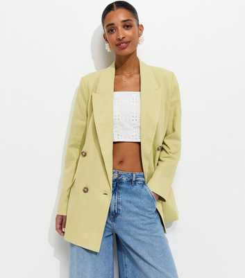 Bright Green Linen Blend Blazer
