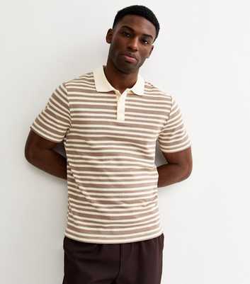 Cream Regular Striped Polo Shirt