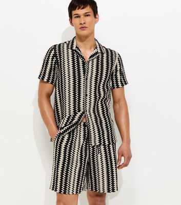 Black Regular Zig Zag Shorts
