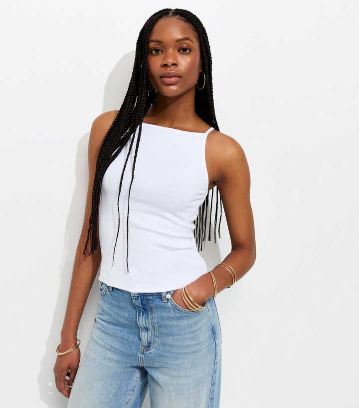 White Thin Strap Vest
