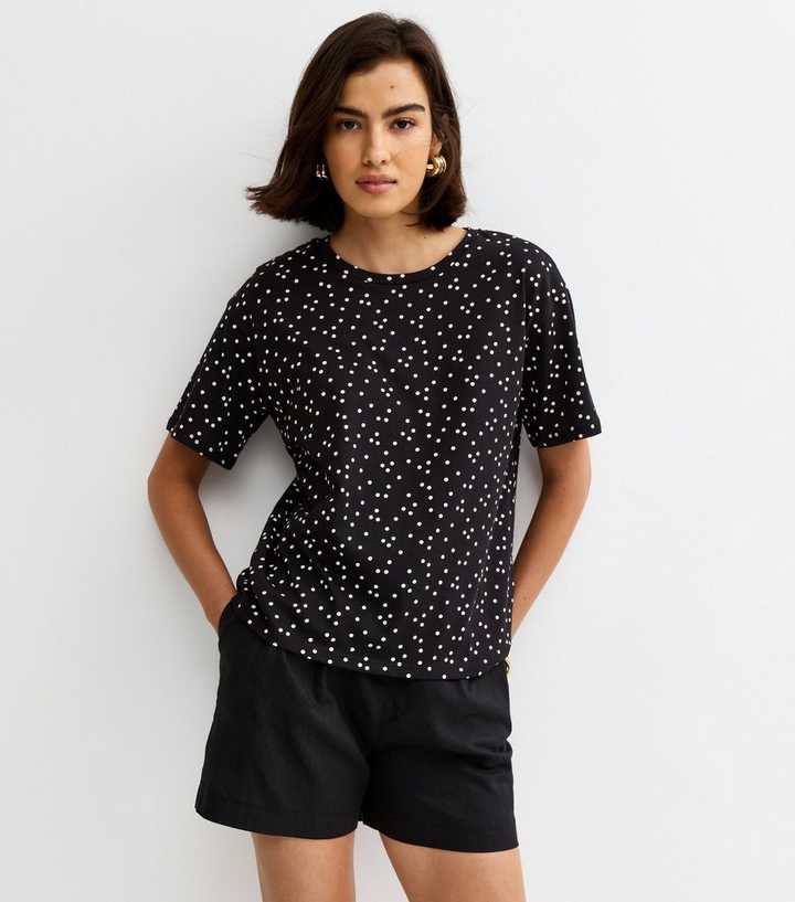 Black Polka Dot T-Shirt