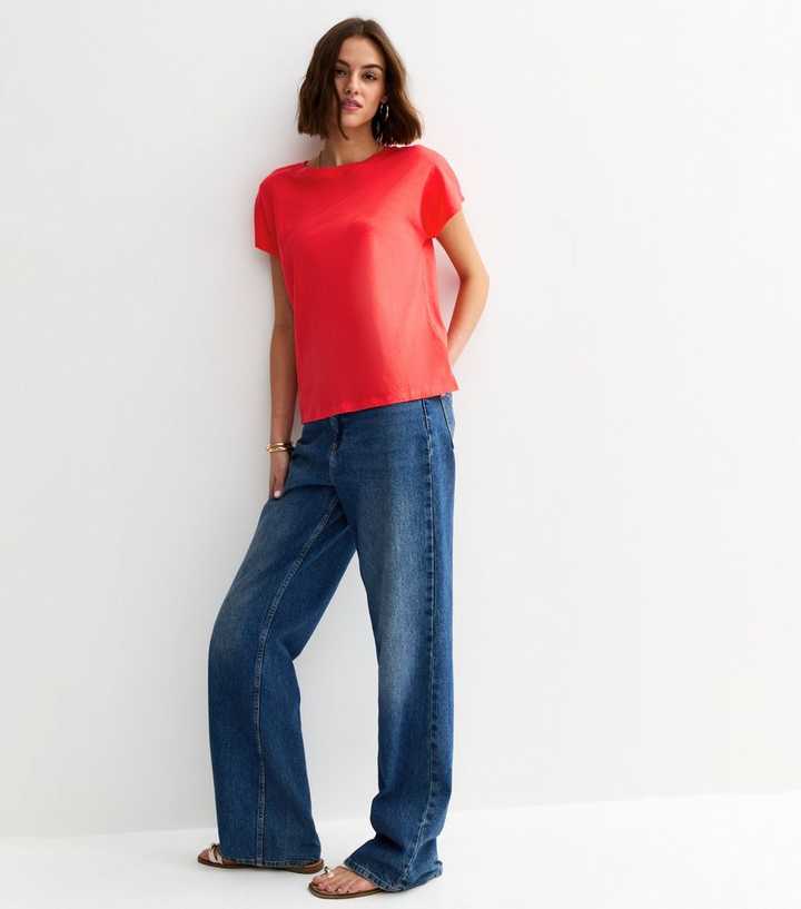 Bright Red Grown On Sleeve T-Shirt