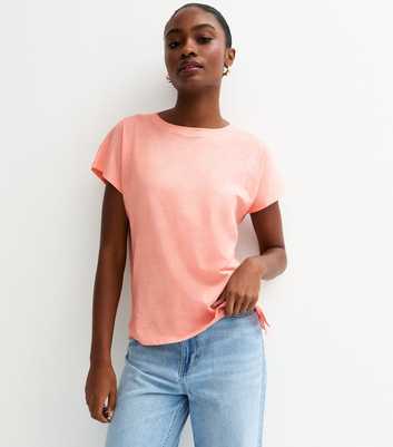 Light Coral Grown On Sleeve T-Shirt