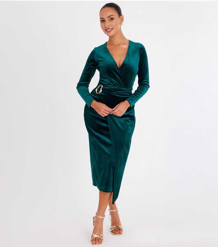 green emerald velvet dress Candela main image 0