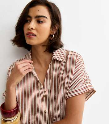 Red Seersucker Stripe Shirt
