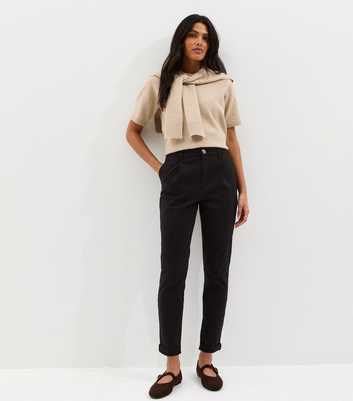 Black Slim Leg Chino Trousers