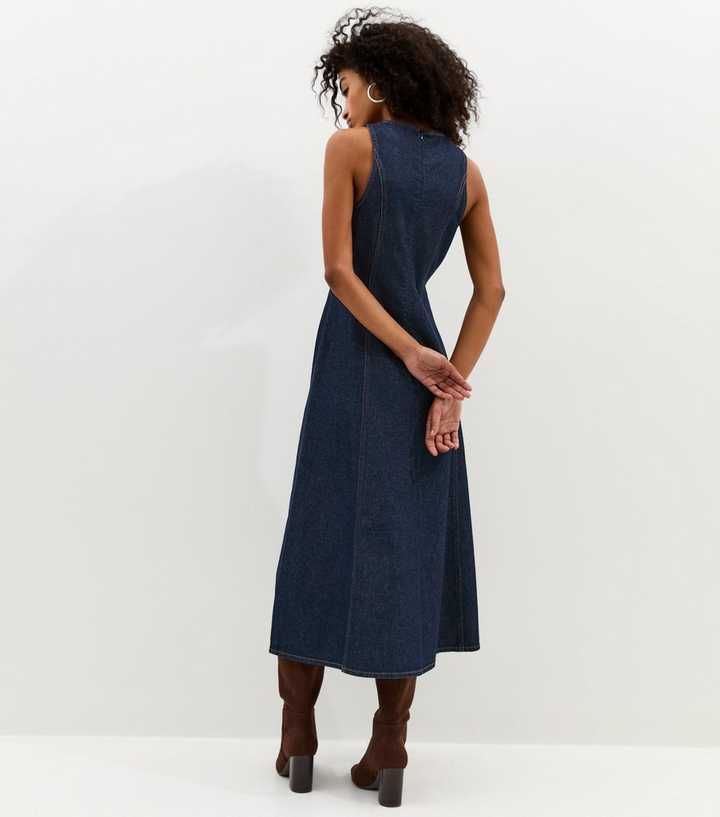 new look denim midi dress Z Supply Leonora Indigo Midi Dress Classic Indigo / S