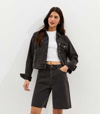 Black Denim Bermuda Shorts