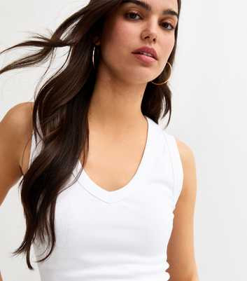 White Jersey V-Neck Vest