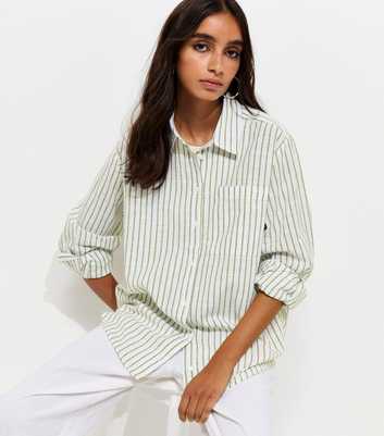 Green Striped Cotton Shirt