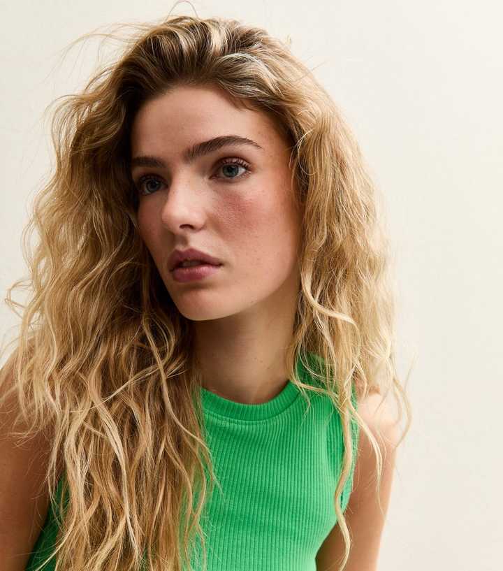 Dark Green Ribbed Tank Top