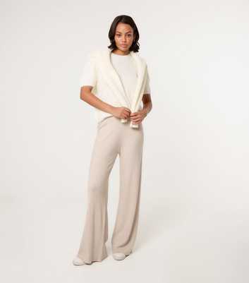 Blue Vanilla Stone Knit Wide Leg Trousers