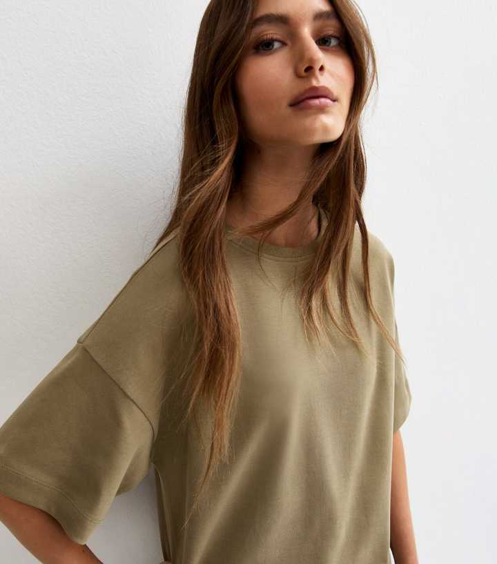 Premium Light Khaki Oversized Heavyweight Cotton T-Shirt