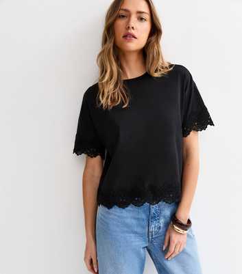 Black Lace Trim Top