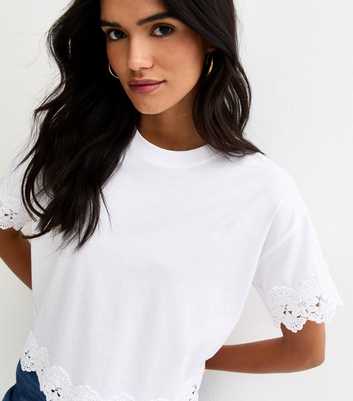 White Lace Trim Top