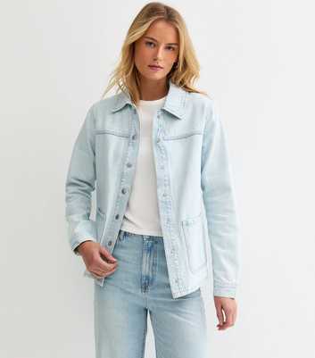 Tall Light Blue Denim Shacket