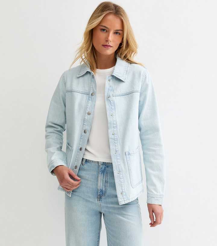 Tall Light Blue Denim Shacket