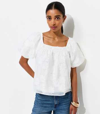 White Daisy Puff Sleeve Blouse