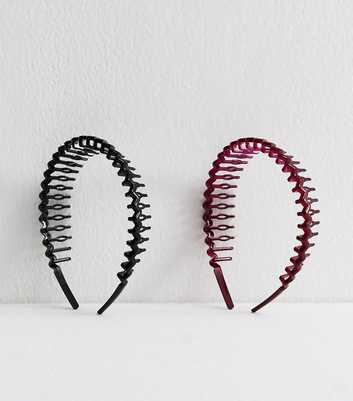 Pack of 2 Black Translucent Toothcomb Headband