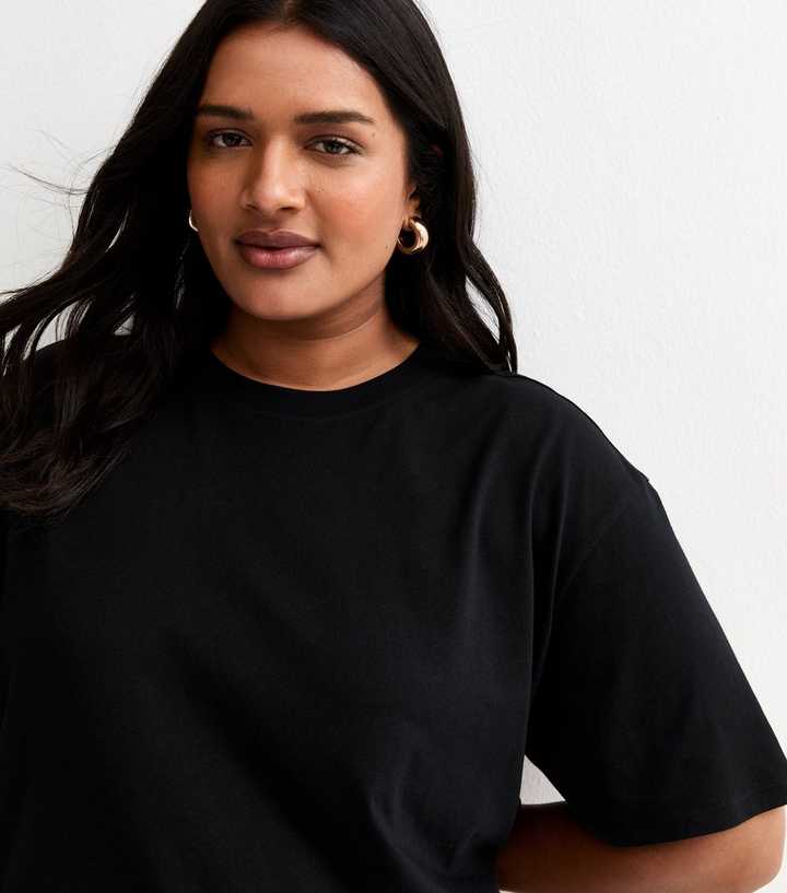 Curves Black Oversized T-Shirt