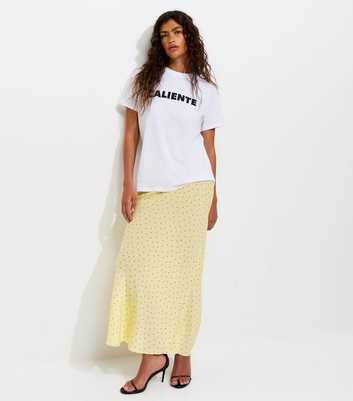 Yellow Spotty Bias Cut Midi Skirt