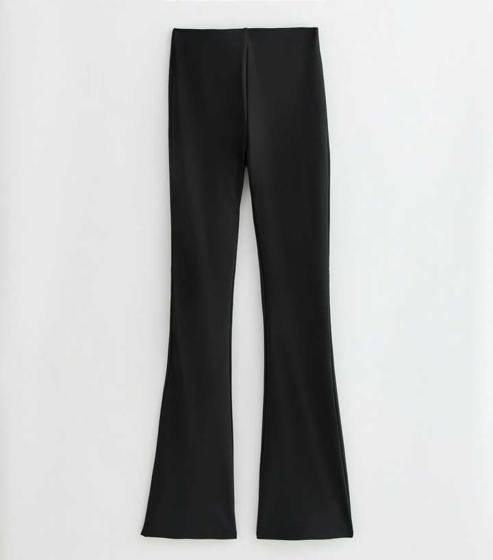 Tall Black Rib Flare Leggings