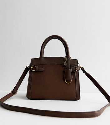 Dark Brown Faux Suede Tote Bag