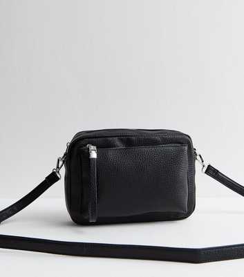 Black Faux Leather Crossbody Bag