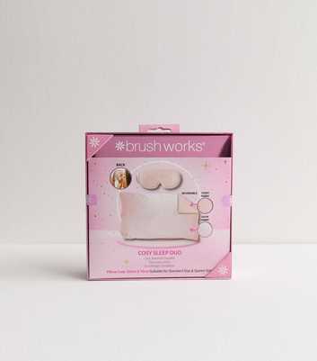 Brushworks Pink Pillow Case & Eye Mask Cosy Sleep Duo