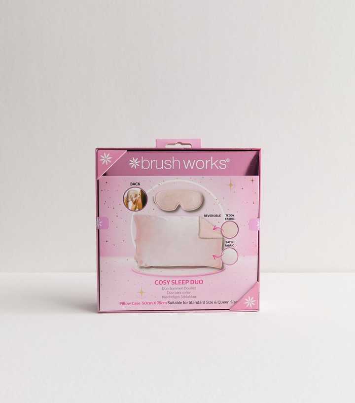 Brushworks Pink Pillow Case & Eye Mask Cosy Sleep Duo