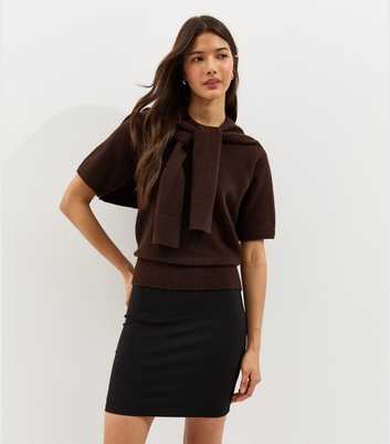 Black Stretchy Tube Mini Skirt