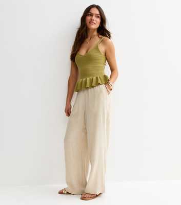 Petite Stone Wide Leg Trousers