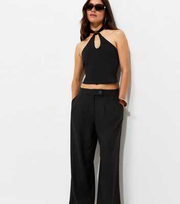 Petite Light Green Linen Rich Tailored Trousers