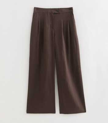 Petite Brown Linen Rich Tailored Trousers