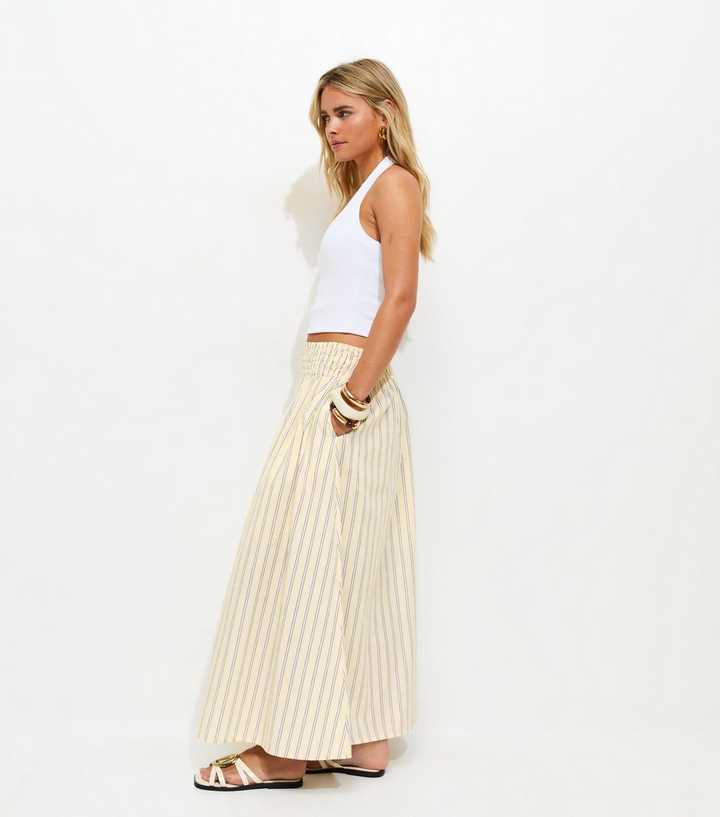 Petite Yellow Striped Circle Skirt