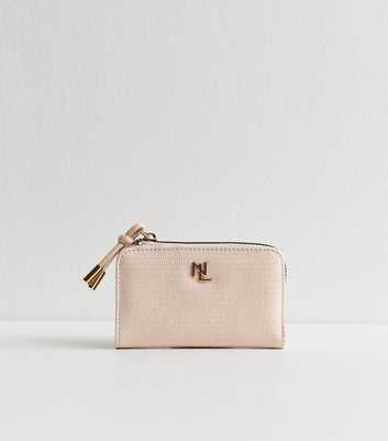 Pink Lizard Embossed Logo Plaque Purse