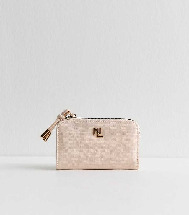 Pink Lizard Embossed Logo Plaque Purse