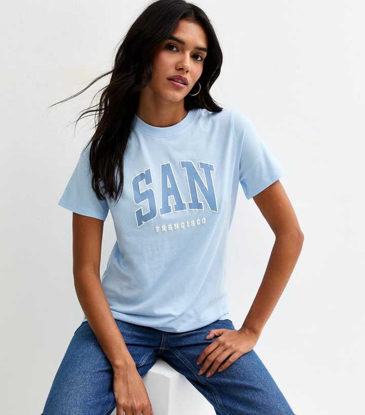 Light Blue Cotton San Francisco Logo T-Shirt